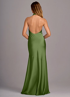 Azazie Lorena Bridesmaid Dresses Juniper Mermaid Pleated Stretch Satin Dress image2