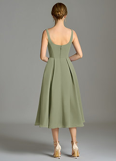 Azazie Amalie Bridesmaid Dresses Pistachio A-Line Pleated Chiffon Dress image2