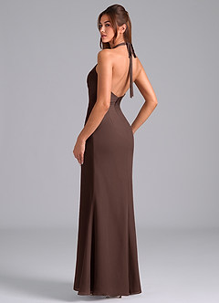 Azazie Valerie Bridesmaid Dresses Ganache Mermaid Pleated Chiffon Dress image5