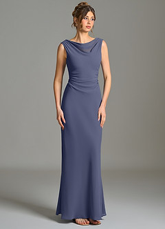 Azazie Kieryn Bridesmaid Dresses Stormy Mermaid Pleated Chiffon Dress image5