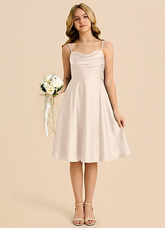 Azazie Bear Junior White Alabaster A-Line Sweetheart Neckline Stretch Satin Dress image6