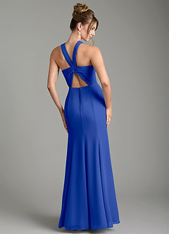Azazie Rue Bridesmaid Dresses Royal Blue A-Line Halter Chiffon Dress image2
