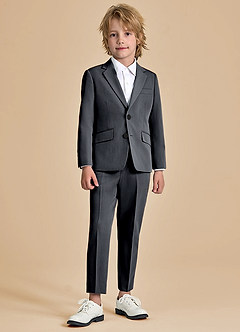 front Oliver Boys Charcoal 2-Piece Suit
