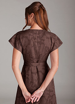 Azazie Ling Final Sale Ganache A-Line Pleated Floral Burnout Dress image8