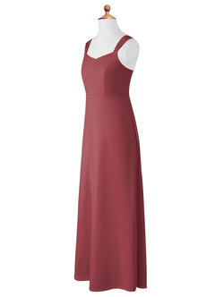 Azazie Denice Junior Merlot A-Line Chiffon Dress image10