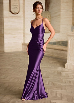 Scarlett Grape Backless Lace-up Mermaid Prom Dress image6