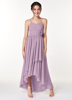 Azazie Catalina Junior Wisteria A-Line Ruched Chiffon Dress image4