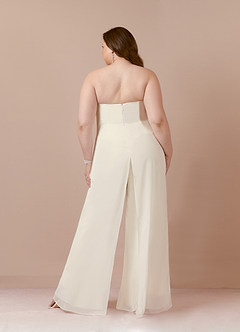 Azazie Tamara Vestidos de novia Vestido de Crema de Gasa de Estilo Pantalón con Sin tirantes image11