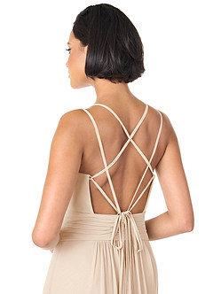 Azazie Farren Bridesmaid Dresses White Alabaster A-Line Pleated Chiffon Convertible Dress image7