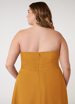 Azazie Arabella Allure Bridesmaid Dresses Butterscotch A-Line Sweetheart Neckline Chiffon Convertible Dress image14