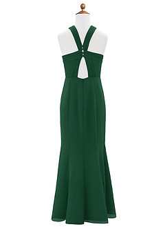Azazie Rue Junior Dark Green Mermaid Side Slit Chiffon Dress image7