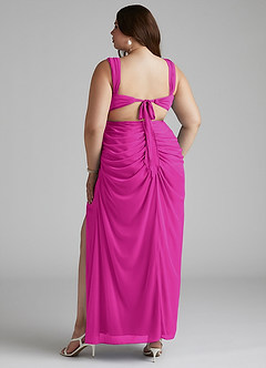Azazie Jesaphine Brudtärnklänningar Klänning av Tubklänning i Maska Ruched Fuchsia image10