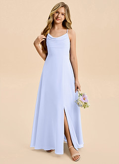 Azazie Gia Junior A-Linie Plissee Chiffon Kleid Lavendel image6