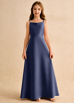 Azazie Joella Girls Formal Flower Girl Klänningar Klä A-Line i Matt satäng Plisserad image5