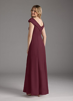 Azazie Cupid Mother of the Bride Dresses Cabernet A-Line Boatneck Lace Chiffon Dress image2
