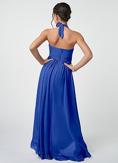 Azazie Hermione Junior Robe Trapèze en Mousseline de soie Bleu Roi image3