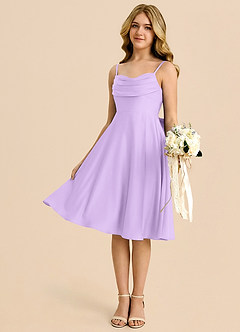 Azazie Bear Junior Lilac A-Line Sweetheart Neckline Stretch Satin Dress image4