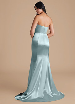 Azazie Aura Bridesmaid Dresses Mist Mermaid Metallic Satin Convertible Dress image3