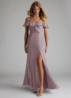 Azazie Sophie Bridesmaid Dresses Dusk A-Line Off the Shoulder Chiffon Convertible Dress image1