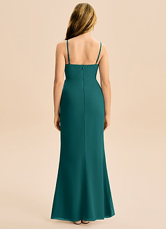 Azazie Buzzy Junior Robe Fourreau en Mousseline de soie Plissée Paon image5