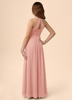 Azazie Ginny Junior Linia A Pofałdowany Szyfon Długość podłogi Młodsza druhna Sukienka image2