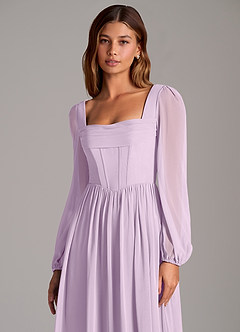 Azazie Maree Brudtärnklänningar Klä av A-Linje i Chiffong Korsett Frostad Lila image7