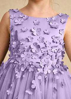 Azazie Lana Flower Girl Klänningar Klänning A-Line i Matt satäng Ärmlös image6