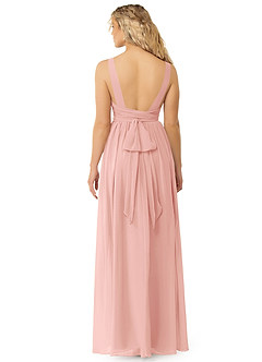 Azazie Kora Bridesmaid Dresses Rosette A-Line Pleated Chiffon Dress image2