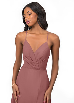 Azazie Everleigh Bridesmaid Dresses Desert Rose A-Line Sweetheart Pleated Chiffon Dress image7