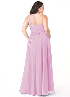 Azazie Molly Final Sale Candy Pink A-Line One Shoulder Chiffon Dress image8