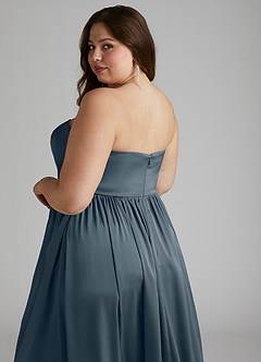 Azazie Morana Bridesmaid Dresses Twilight A-Line Off the Shoulder Stretch Satin Convertible Dress image20