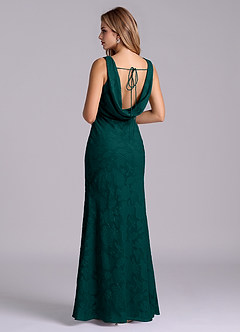 Azazie Rylina Final Sale Pine Mermaid Floral Burnout Dress image3