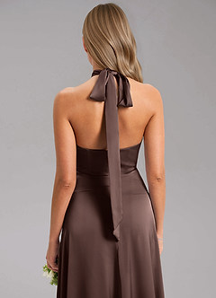 Azazie Tracie Brudtärnklänningar Klä av A-Linje i Stretch Satin Sidoslits Ganache image7