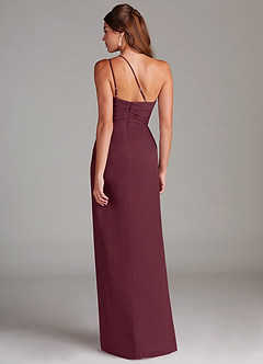 Azazie Eren Bridesmaid Dresses Cabernet Sheath One Shoulder Chiffon Dress image7