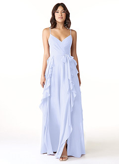 Azazie Peyton Bridesmaid Dresses Lavender A-Line Ruched Chiffon Dress image5