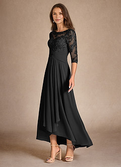 Azazie Marietta Abiti per la Madre della Sposa Abito A-Line in Pizzo Nero image5