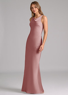 Azazie Allettie Bridesmaid Dresses Dusty Rose Mermaid Stretch Satin Dress image4
