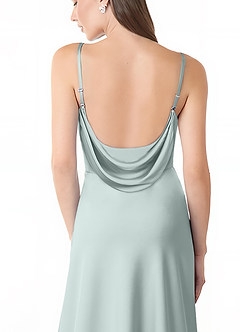 Azazie Alaija Robes de demoiselle d'honneur Robe Sirène en Satin extensible Fente Latérale Brume image6