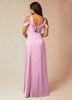 Azazie Rhea Maternity Bridesmaid Dresses A-Line Off-The-Shouler Pleated Stretch Satin Floor-Length Dress image2