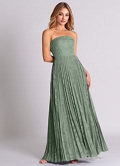 Azazie Mariana Bridesmaid Dresses Matcha A-Line Strapless Floral Burnout Convertible Dress image4