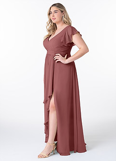 Azazie Omari Bridesmaid Dresses Amethyst A-Line Chiffon Dress image9