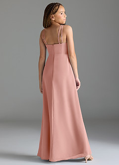 Azazie Leo Junior Cabernet Mermaid Pleated Chiffon Dress image5