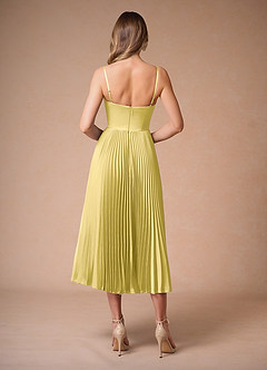 Léna Pastel Yellow Pleated Midi Dress image2