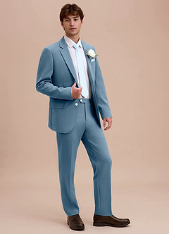 front Ethan Light Blue Refined Weave Suit Jacket