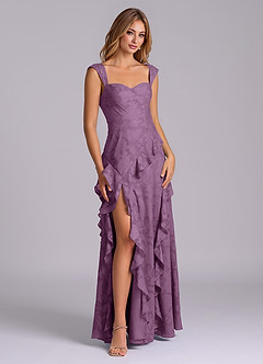 Azazie Sloane Bridesmaid Dresses Wisteria A-Line Sweetheart Neckline Floral Burnout Dress image6