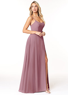 Azazie Moira Bridesmaid Dresses Vintage Mauve A-Line Scoop Chiffon Dress image4