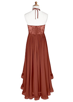Azazie Sarafina Junior Auburn A-Line Lace Chiffon Dress image7