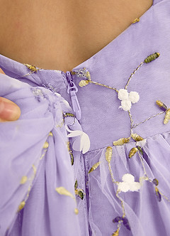 Azazie Bean vestidos de niña de las flores Vestido de Lila de Tul de Princesa con Sin mangas image6