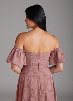 Azazie Sue Vestidos de damas de honor Vestido de Rosa Polvorienta de Devorado Floral de Corte en A Convertible con Vestidos sin tirantes image6