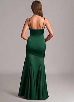 Azazie Uma Bridesmaid Dresses Dark Green Mermaid Strapless Chiffon Convertible Dress image5